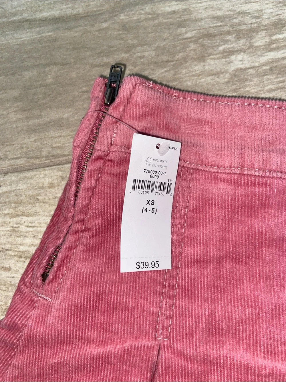 Gap Girls XS Outfit Sets Pink Corduroy Pleated Skirt Green Roughed Top Shirt
